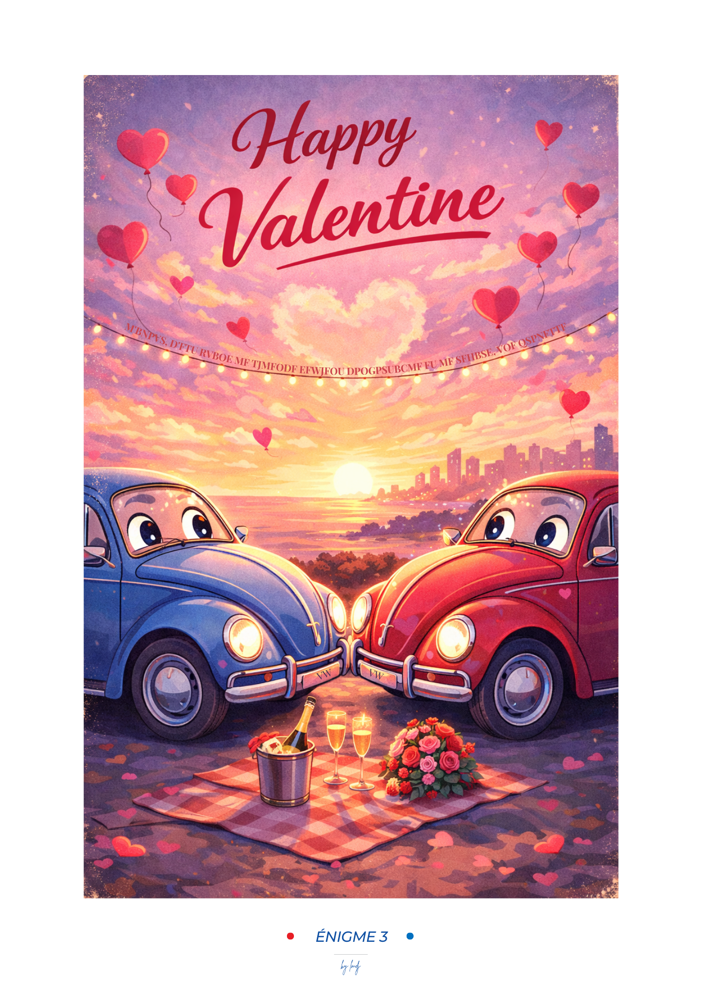 Affiche Saint Valentin Diner romantique (+BONUS) L’amour c’est quand le silence devient conforta... Affiche