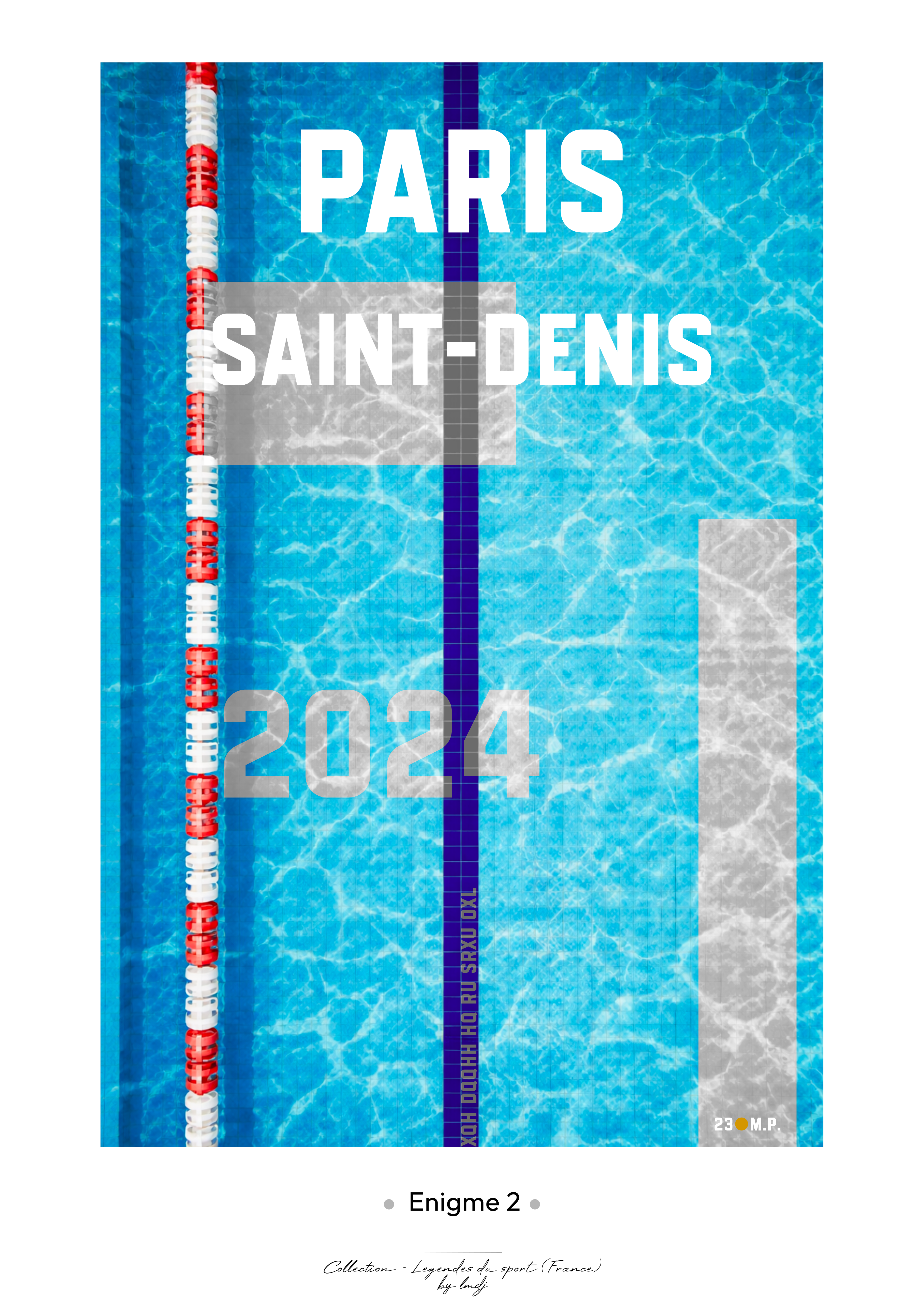 Affiche Enigme - Natation St Cloud 2024 Style 2 - Bleu Affiche