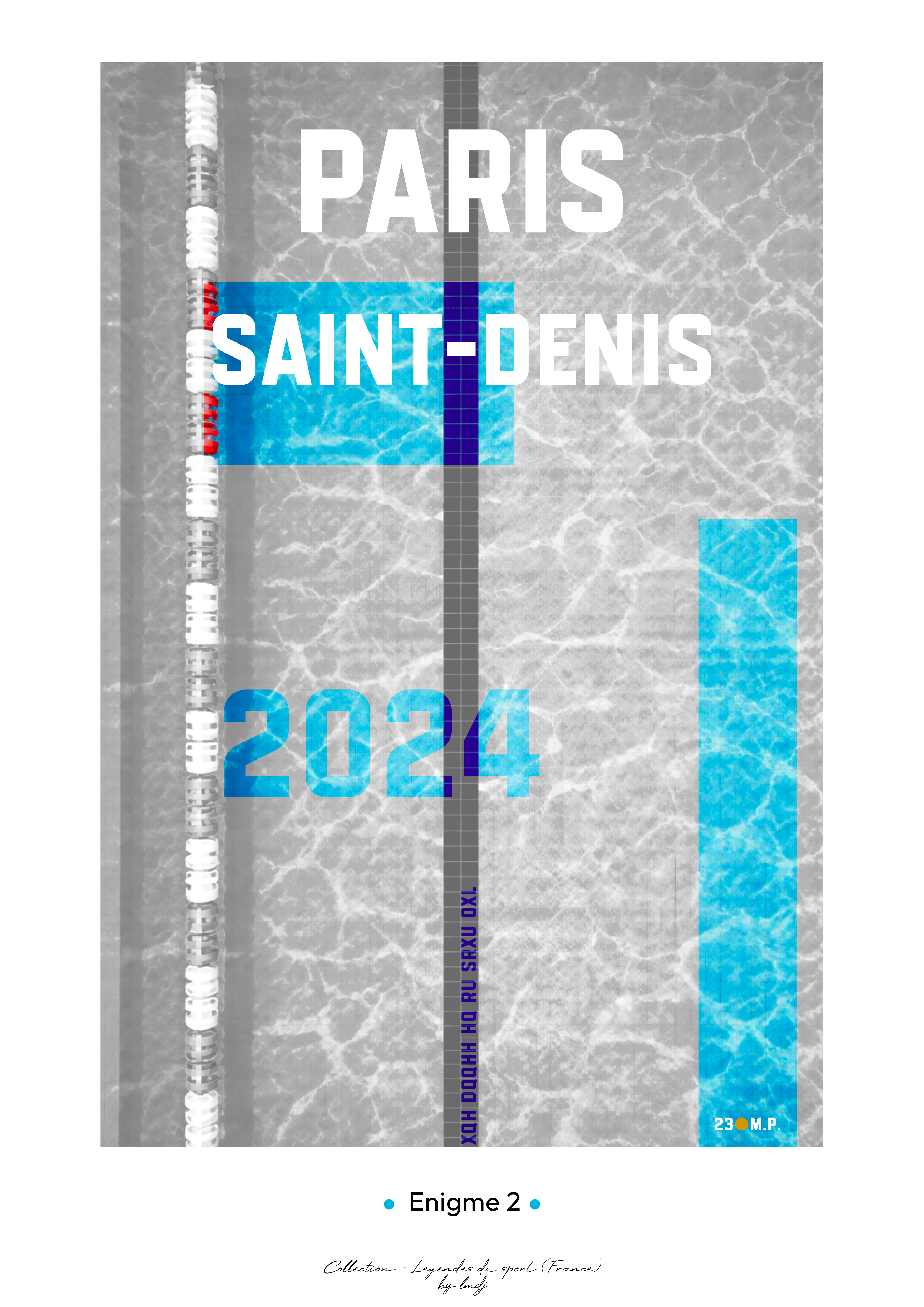 Affiche Enigme - Natation St Cloud 2024 Style 1 - Gris Affiche