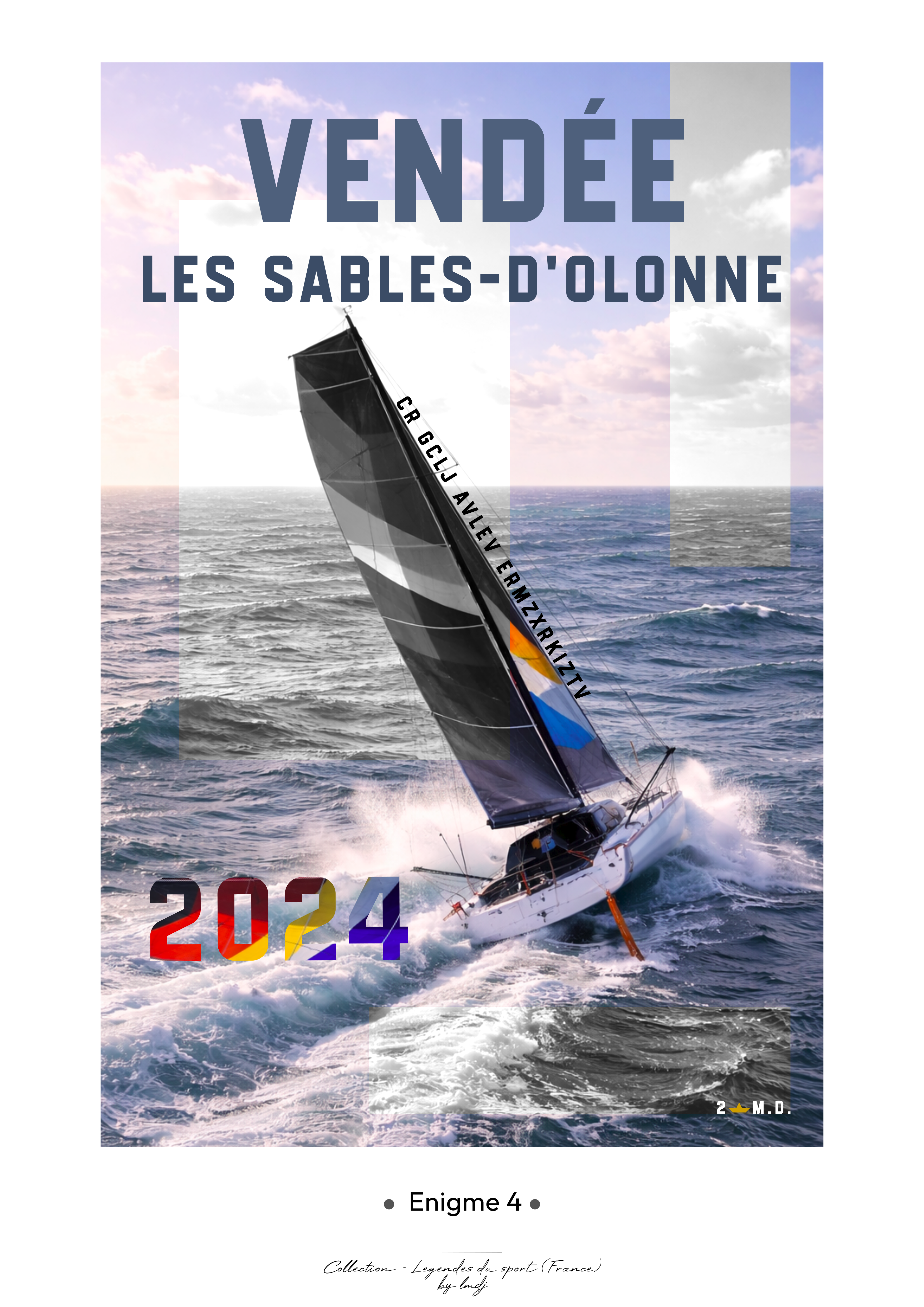 Affiche Enigme - Voile Vendée 2024 Style 1 - Couleur Affiche
