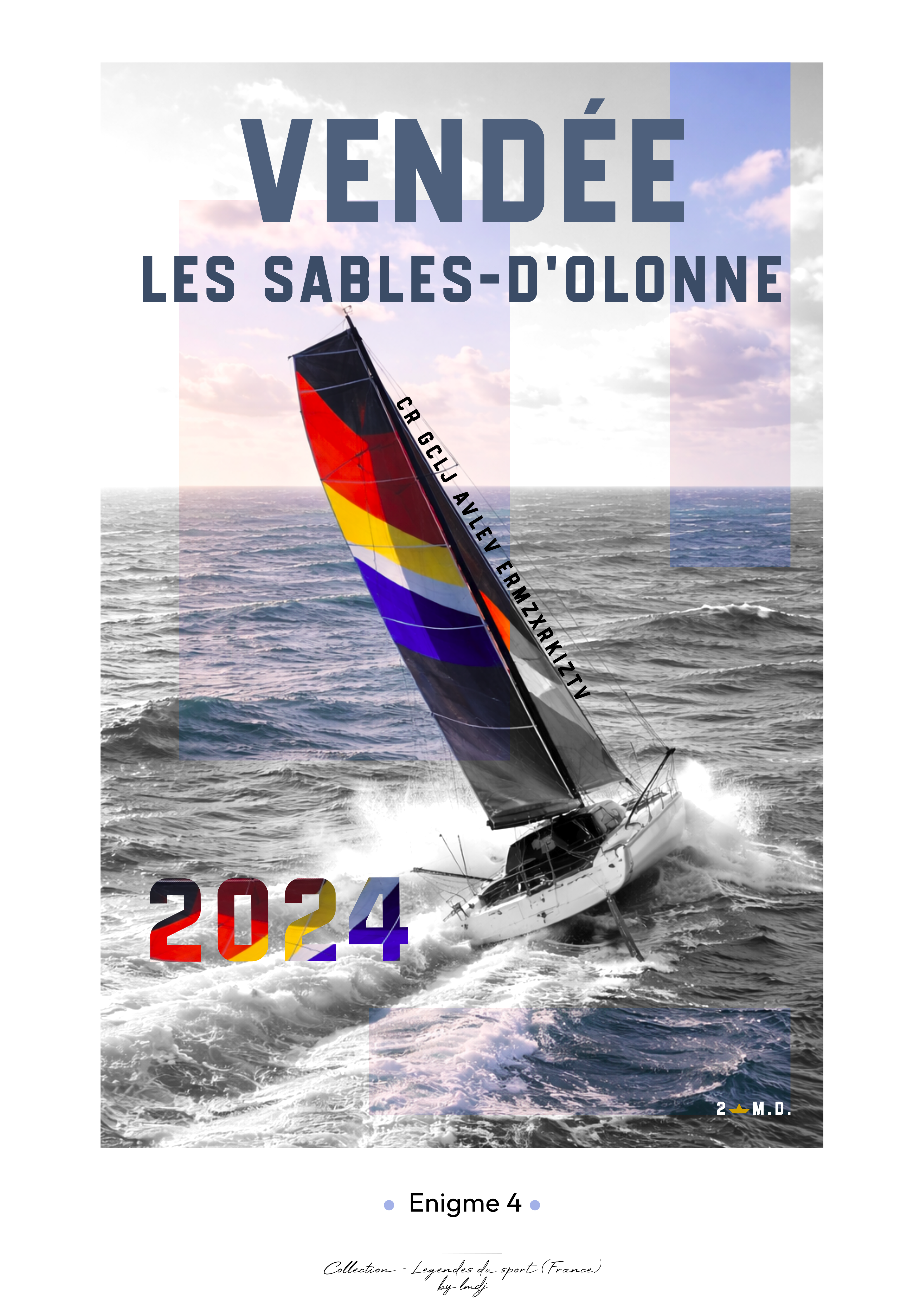Affiche Enigme - Voile Vendée 2024 Style 2 - Gris Affiche