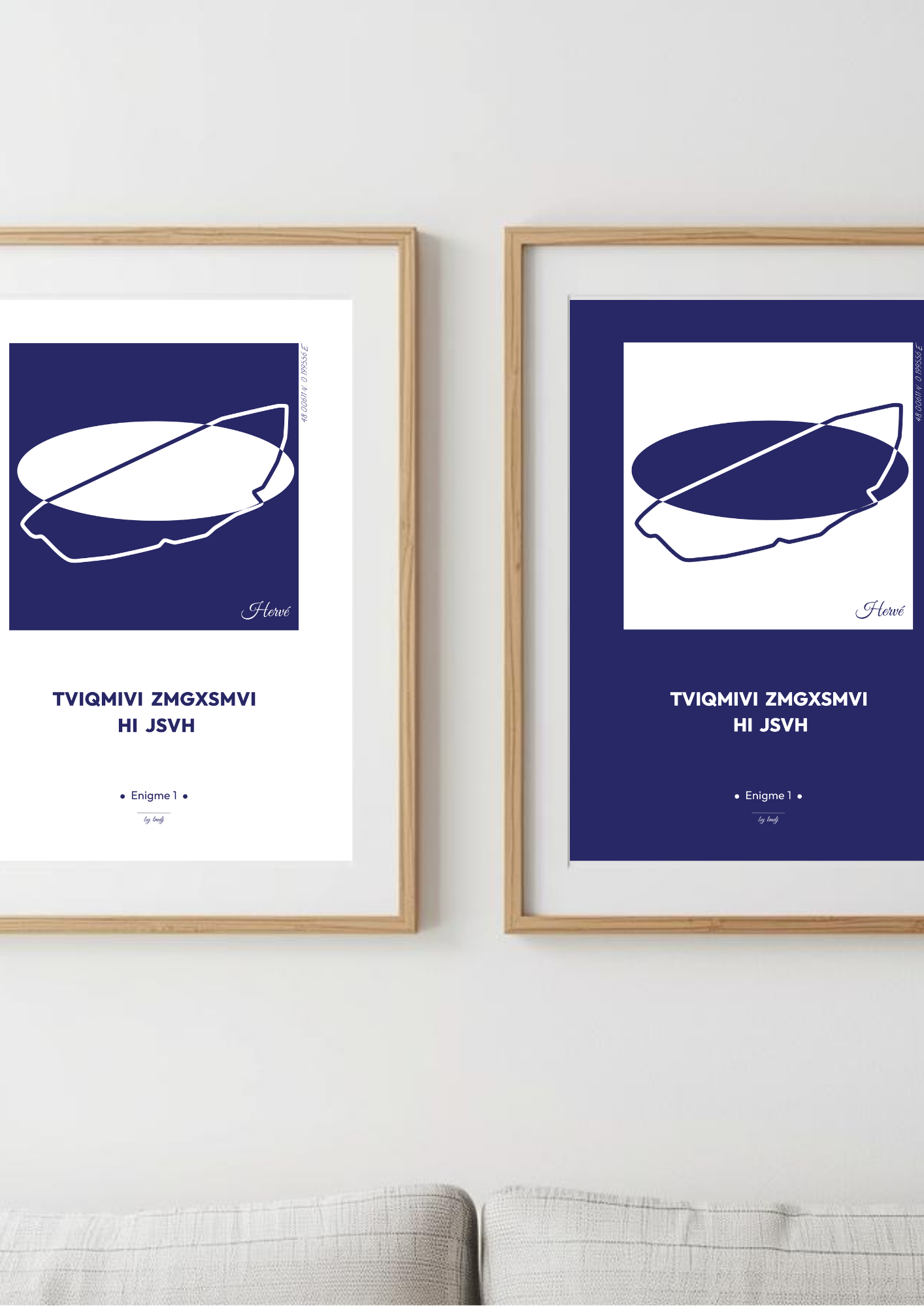 Affiche Énigme - Tracé mythique en bleu et blanc