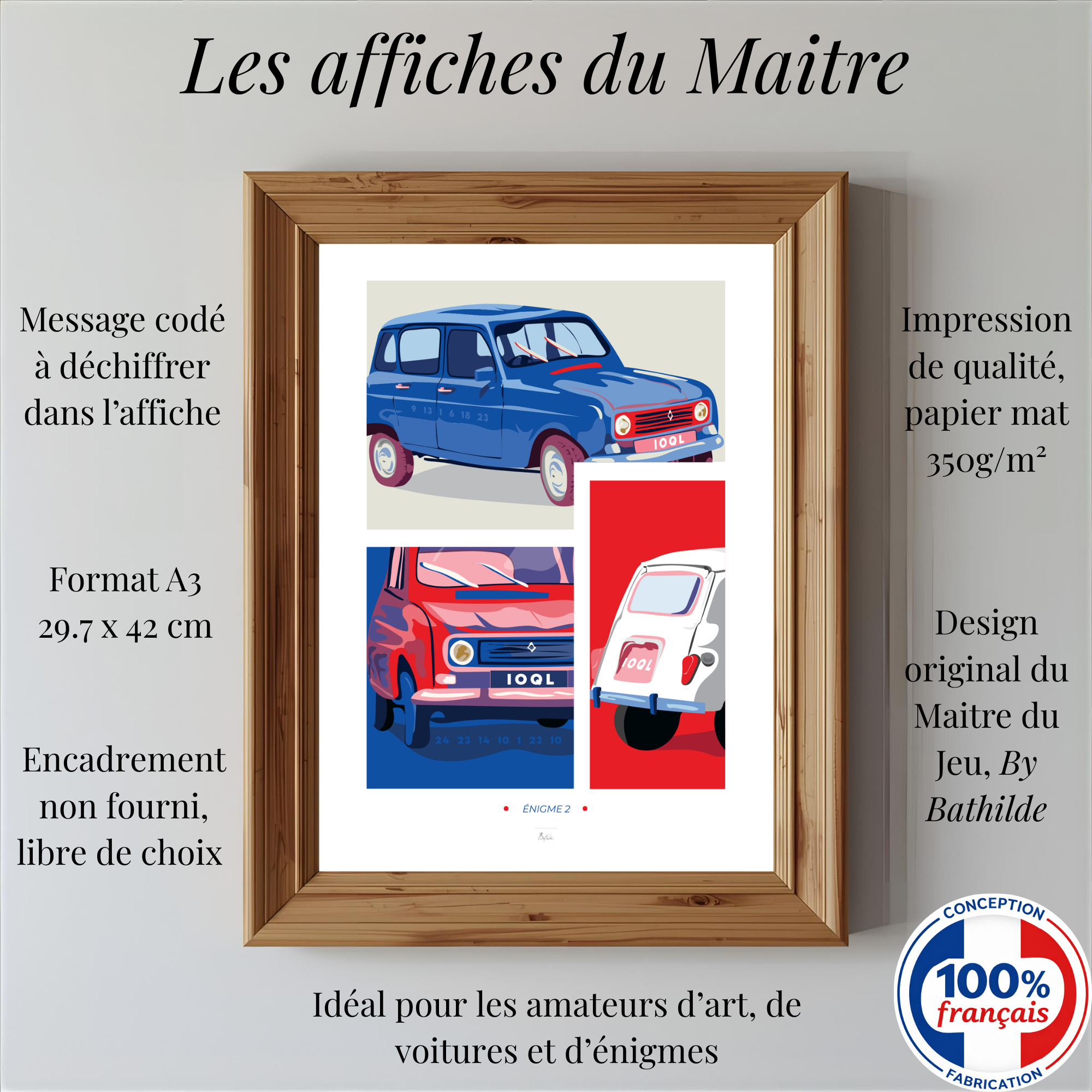 Affiche Voiture Vintage iconique (+BONUS) Modèle unique Affiche