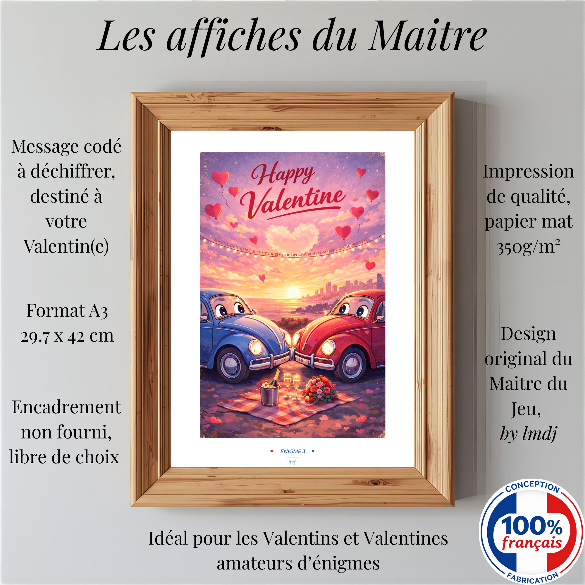 Affiche Saint Valentin Diner romantique (+BONUS) Affiche